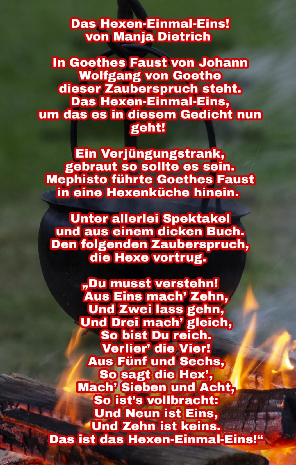 Bildgedicht: Das Hexen-Einmal-Eins!