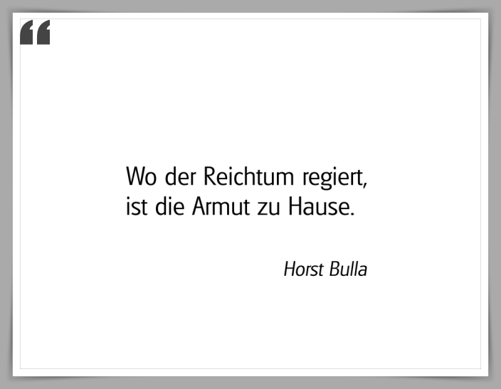 Bildgedicht: "Wo der Reichtum regiert"