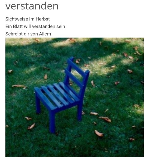 Bildgedicht: verstanden