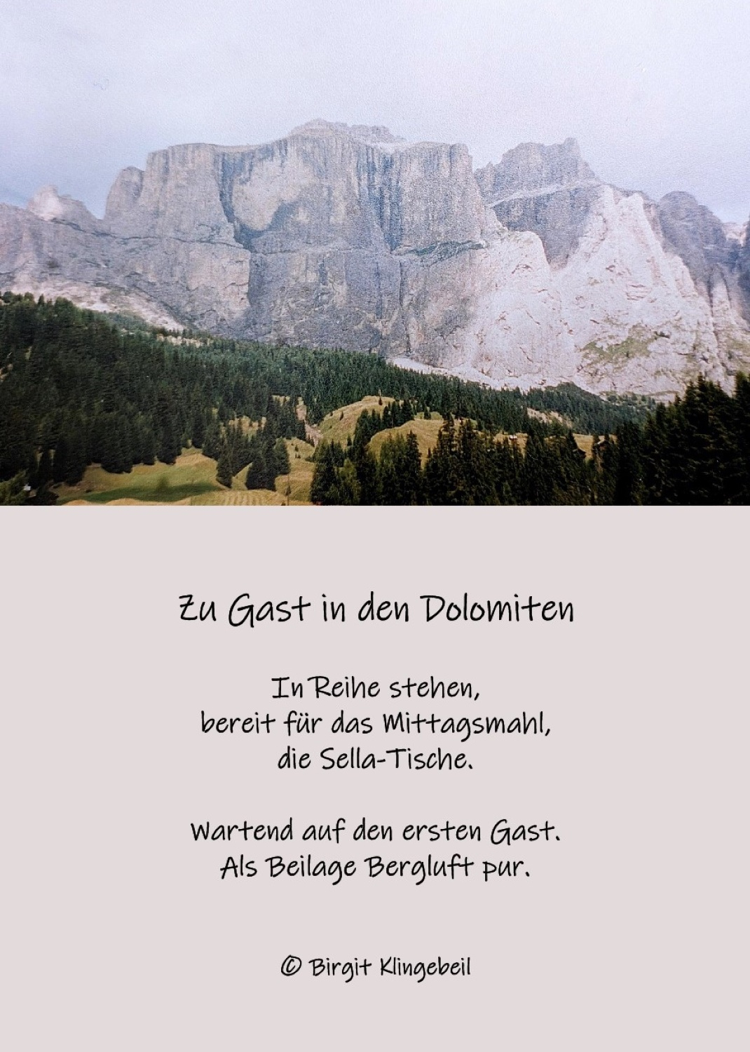 Bildgedicht: Zu Gast in den Dolomiten