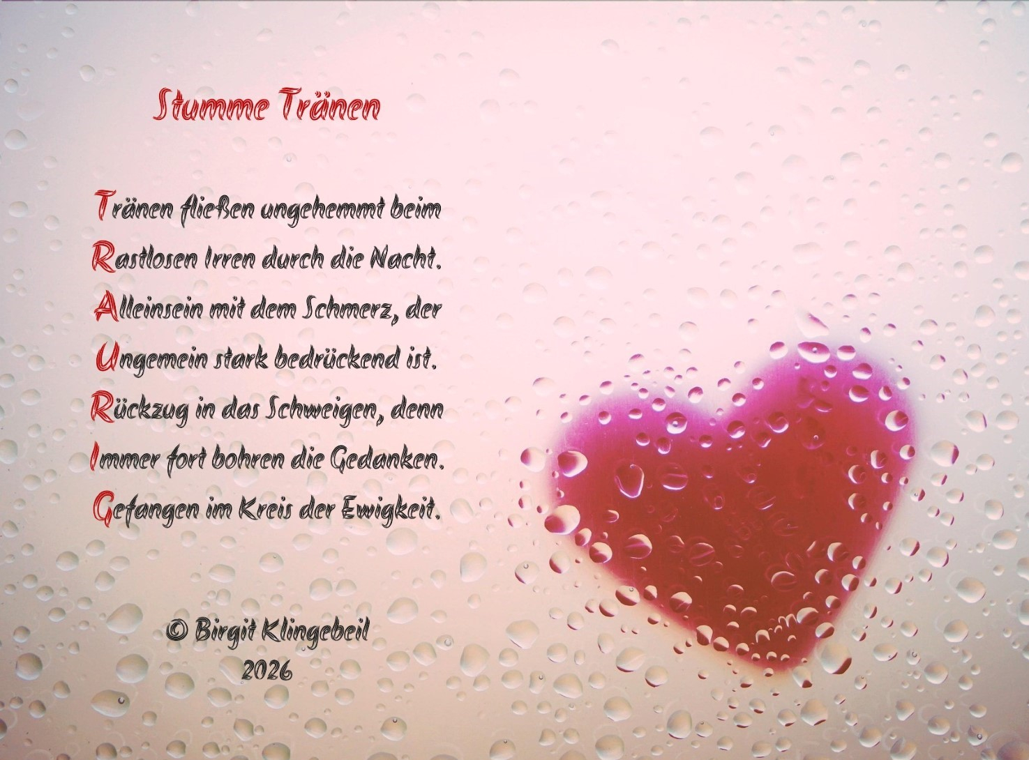 Bildgedicht: Stumme Tr&auml;nen