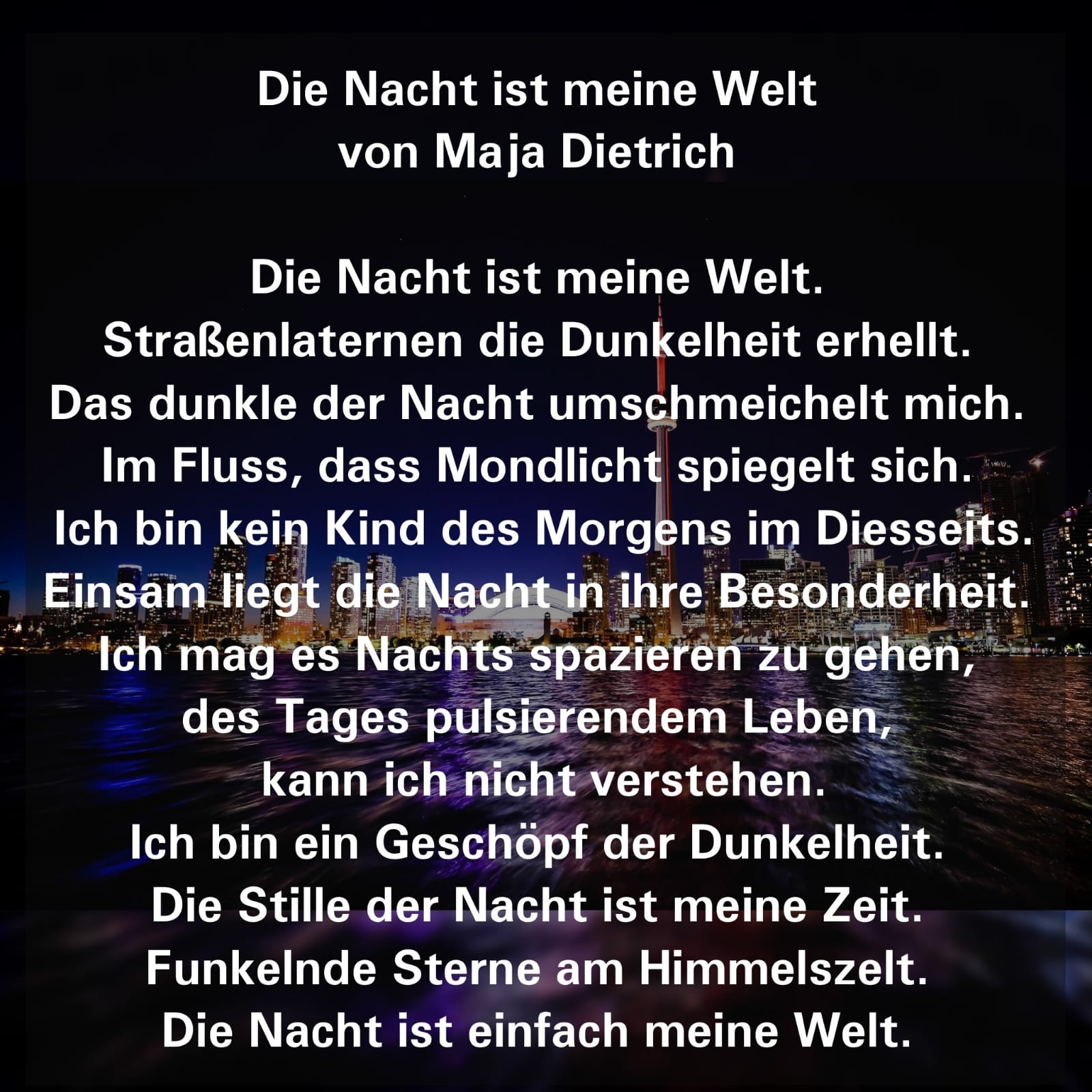 Bildgedicht: Die Nacht ist meine Welt 