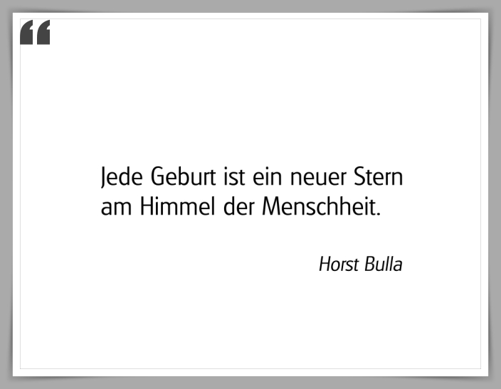 Bildgedicht: "Jede Geburt ist ein neuer Stern"