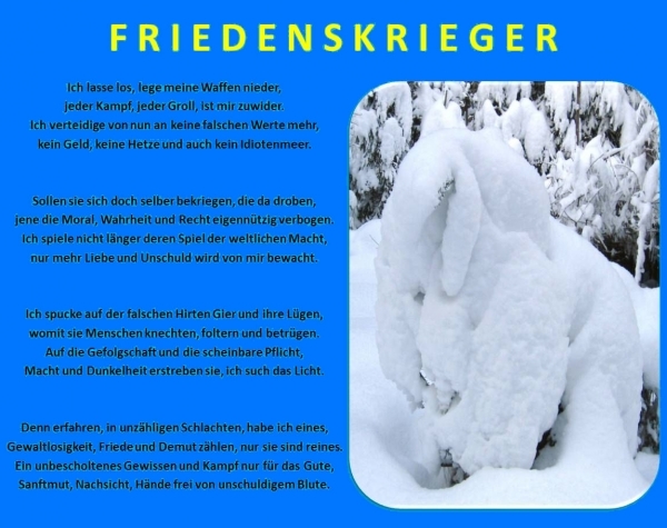 Bildgedicht: Friedenskrieger