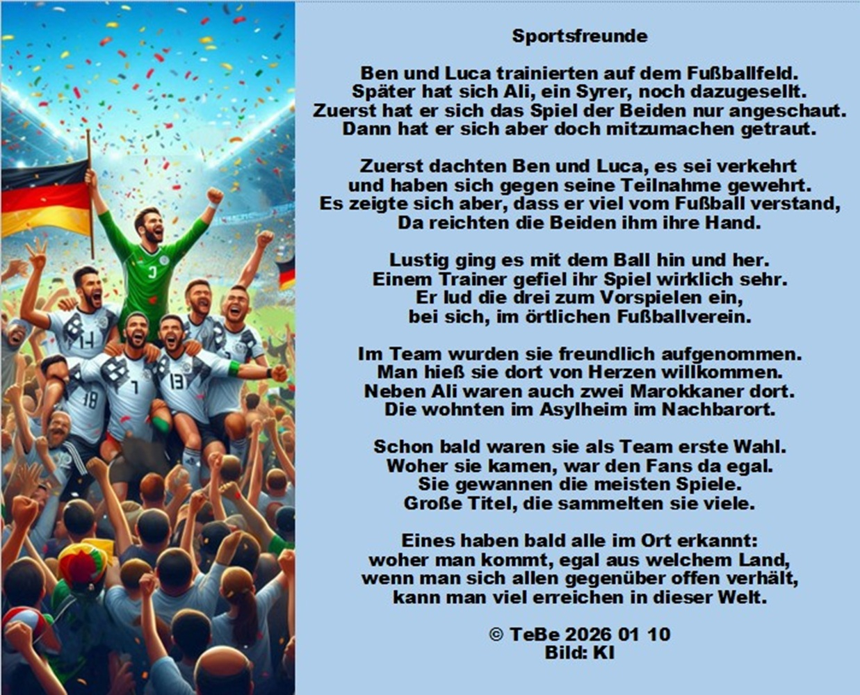 Bildgedicht: Sportsfreunde