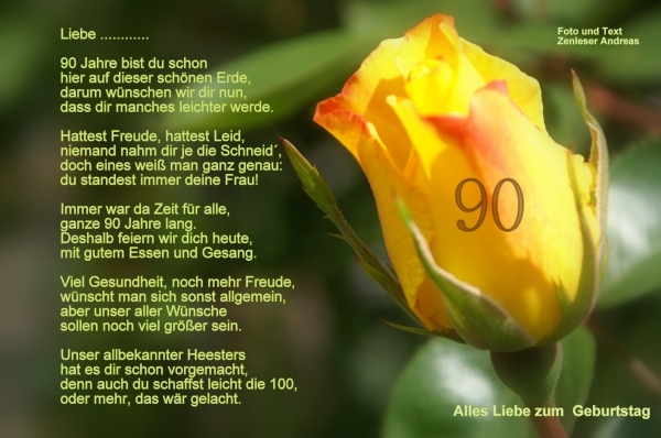 Bildgedicht: Zum 90 Geburtstag