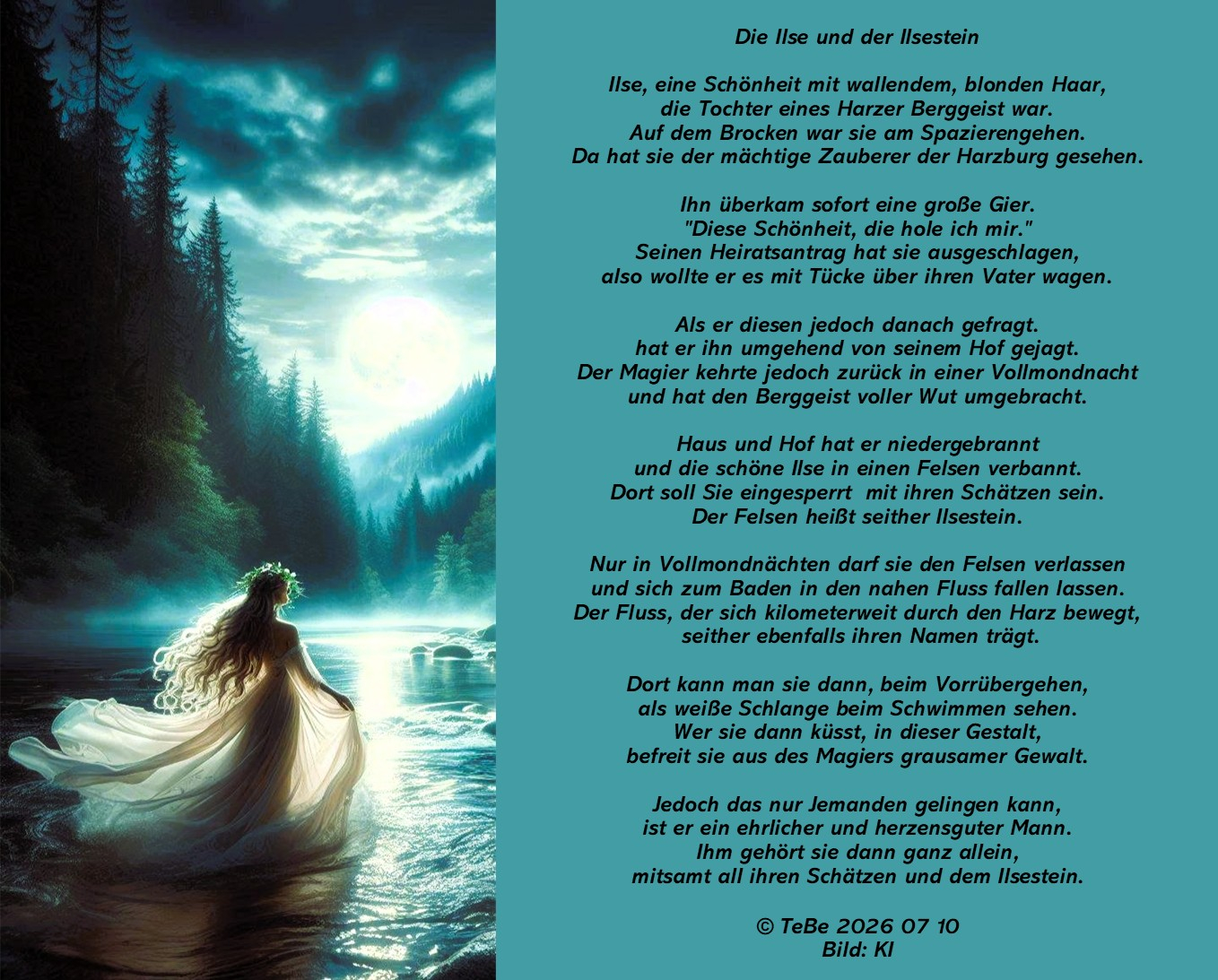 Bildgedicht: Die Ilse und der Ilsestein