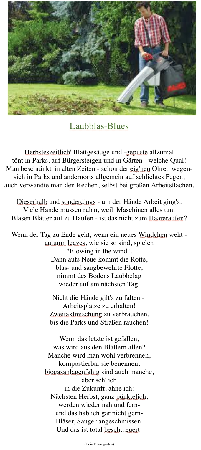 Bildgedicht: Laubblas-Blues