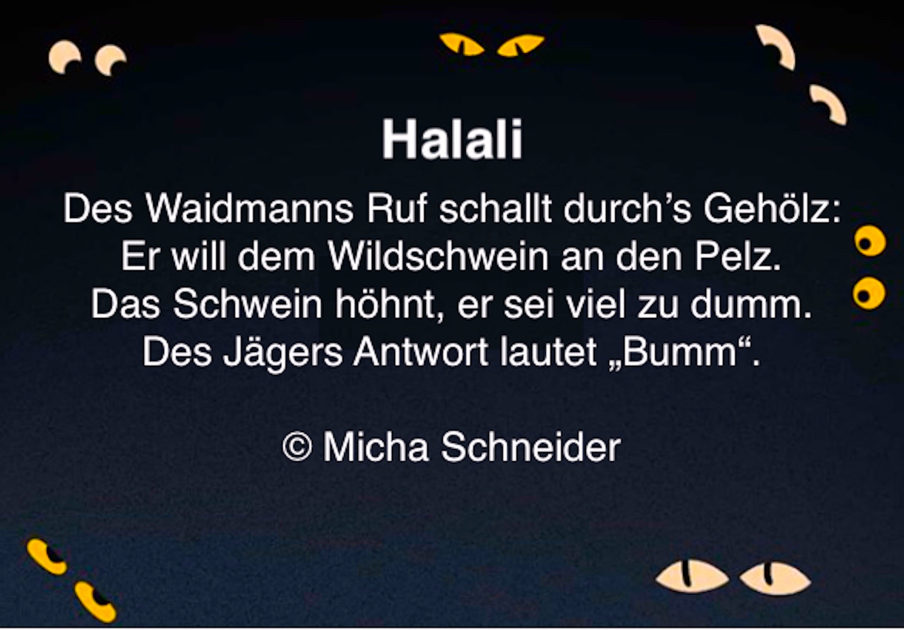 Bildgedicht: Halali