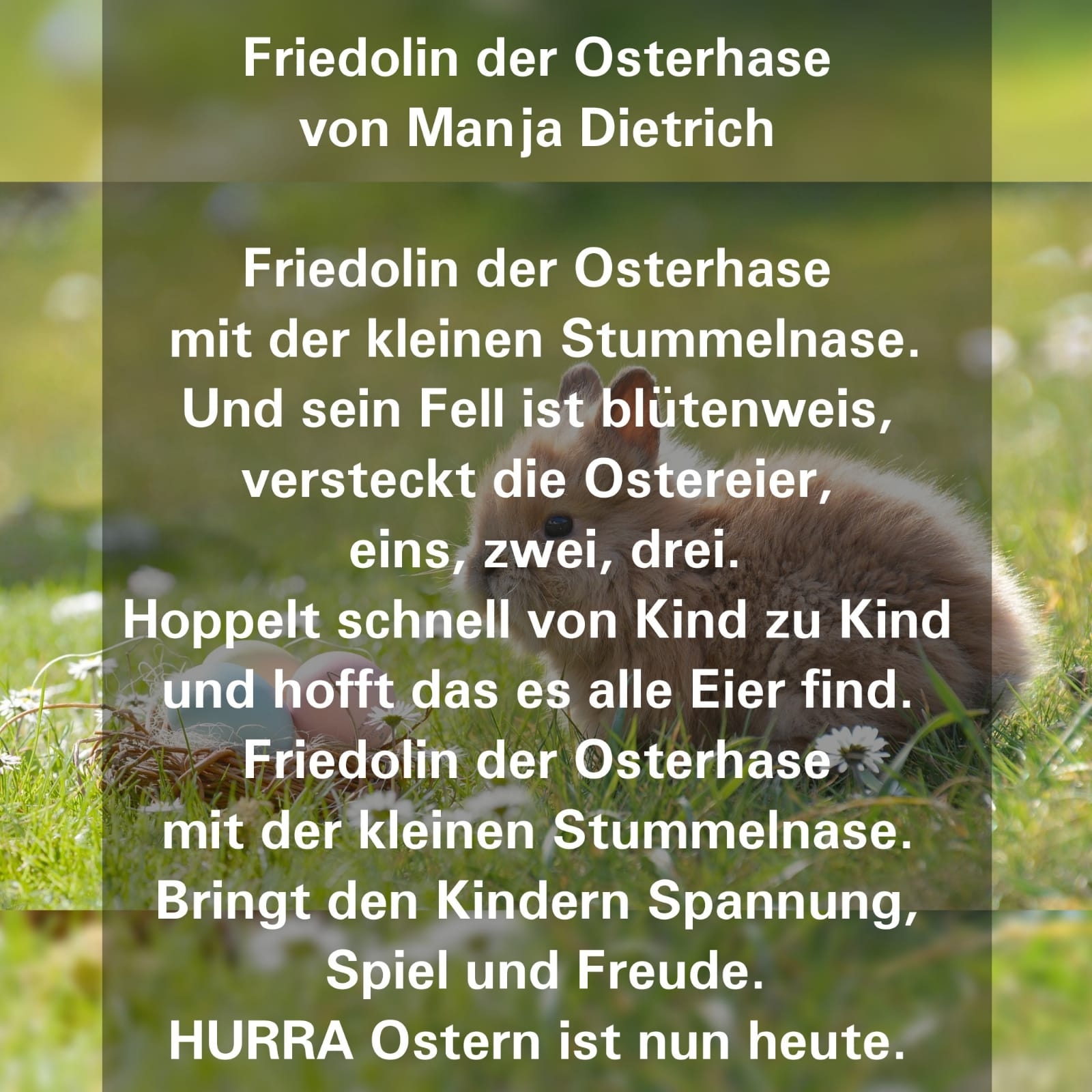 Bildgedicht: Friedolin der Osterhase 