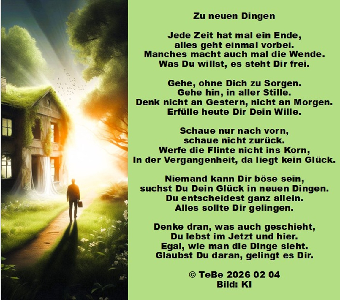 Bildgedicht: Zu neuen Dingen