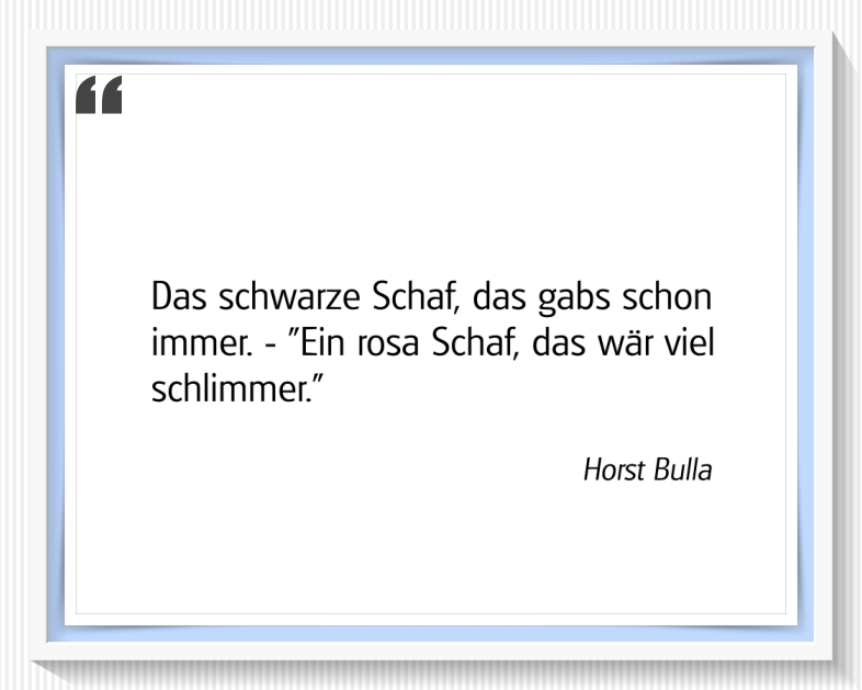 Bildgedicht: Das schwarze Schaf