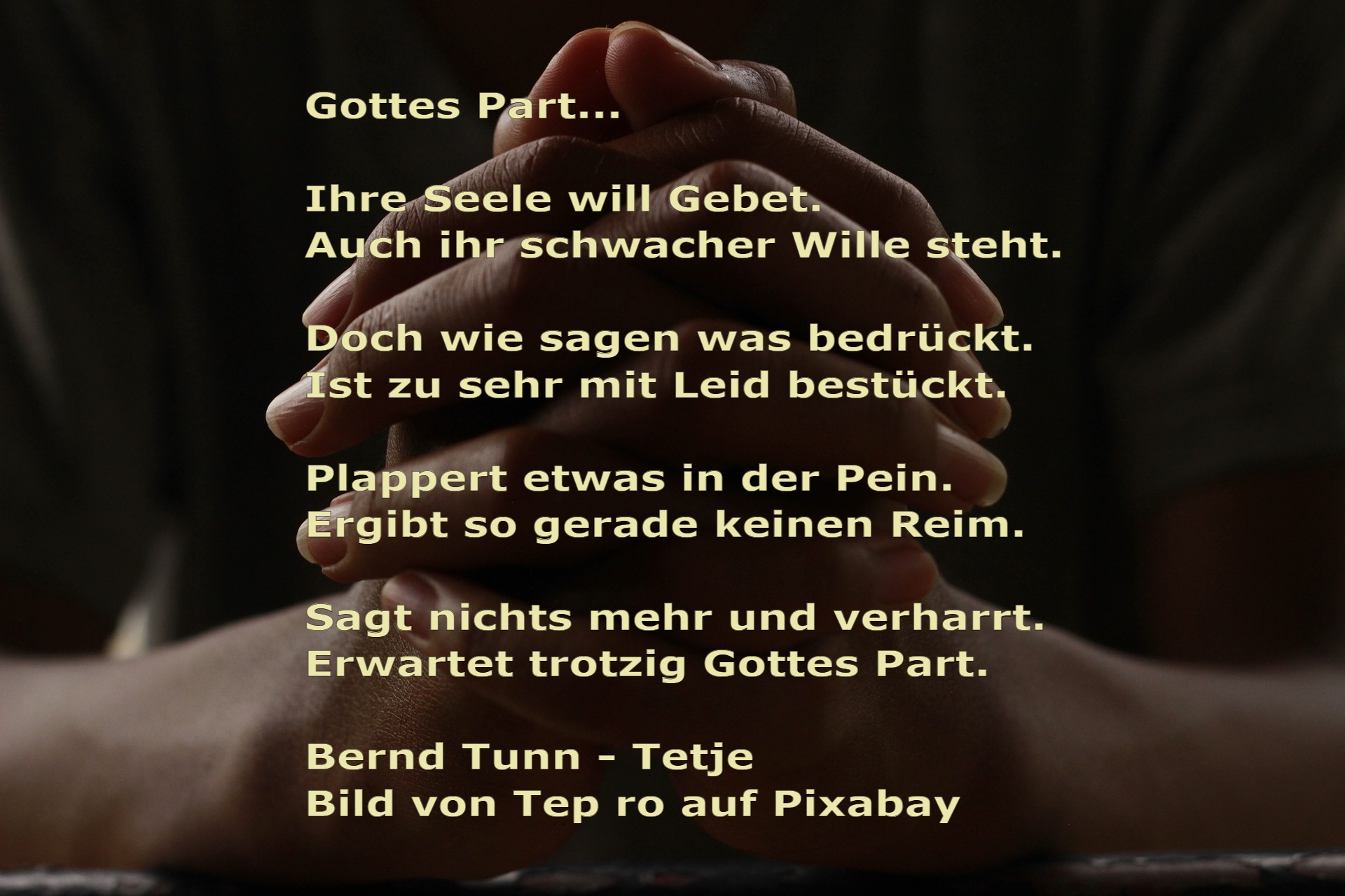 Bildgedicht: Gottes Part!