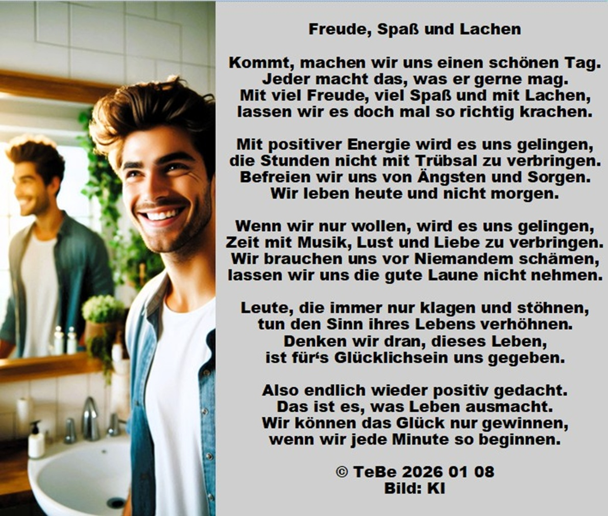 Bildgedicht: Freude, Spa&szlig; und Lachen