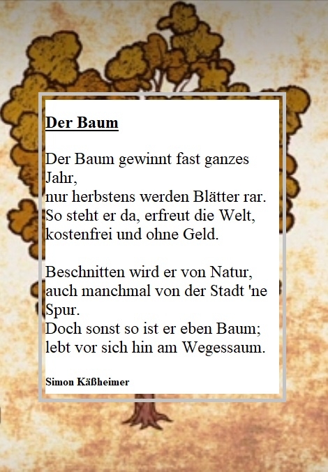 Bildgedicht: Der Baum