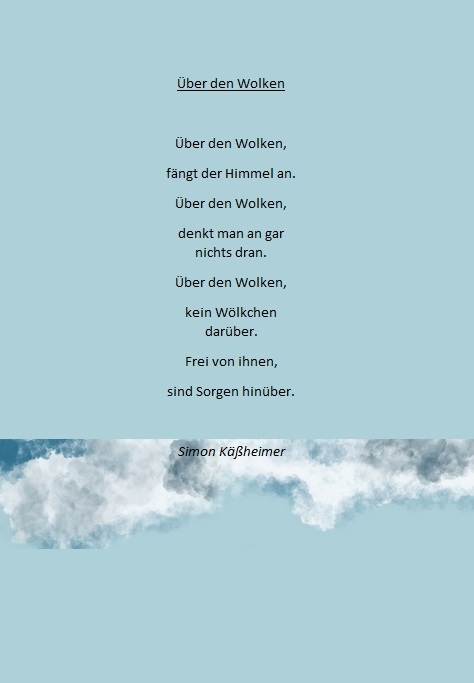 Bildgedicht: Über den Wolken