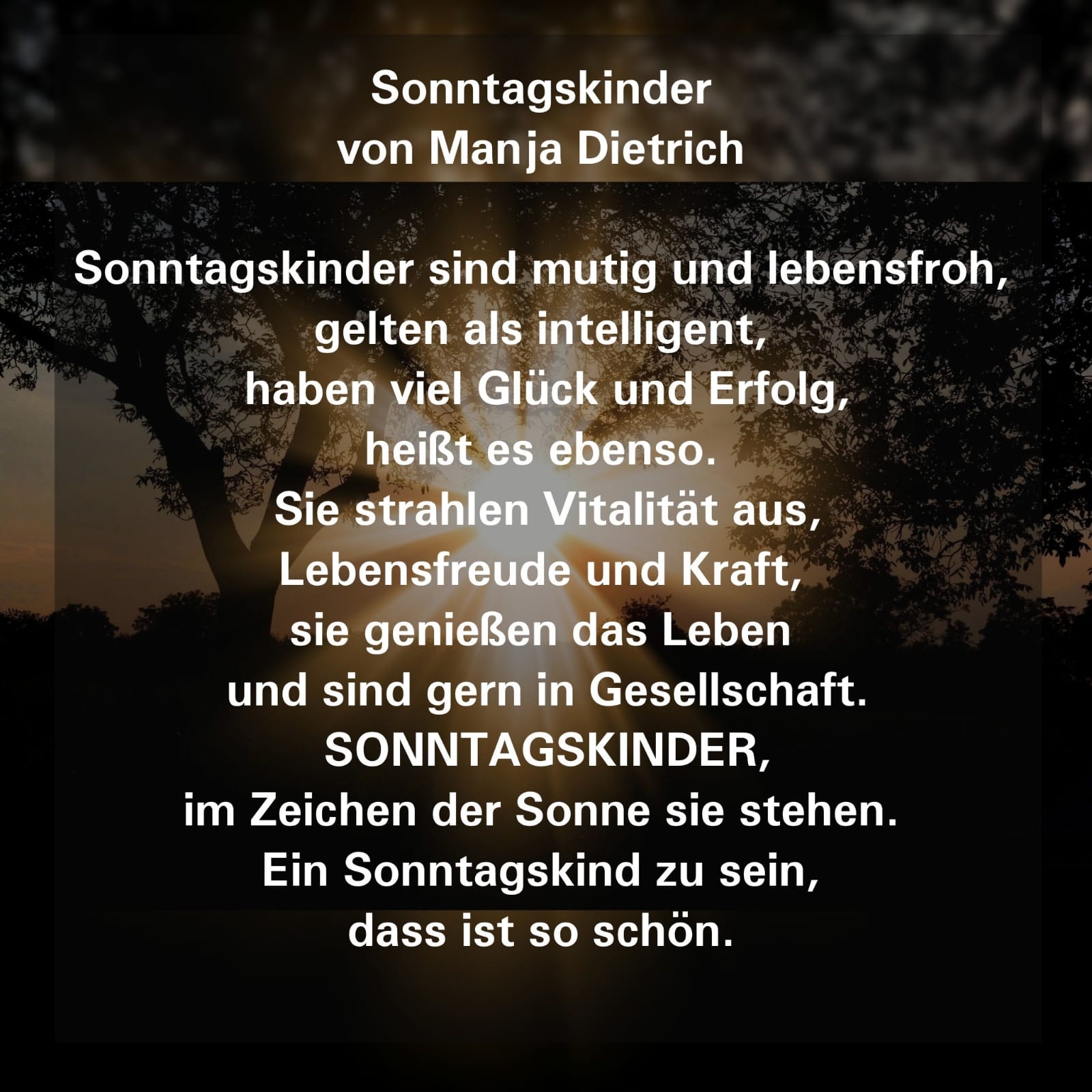 Bildgedicht: Sonntagskind 