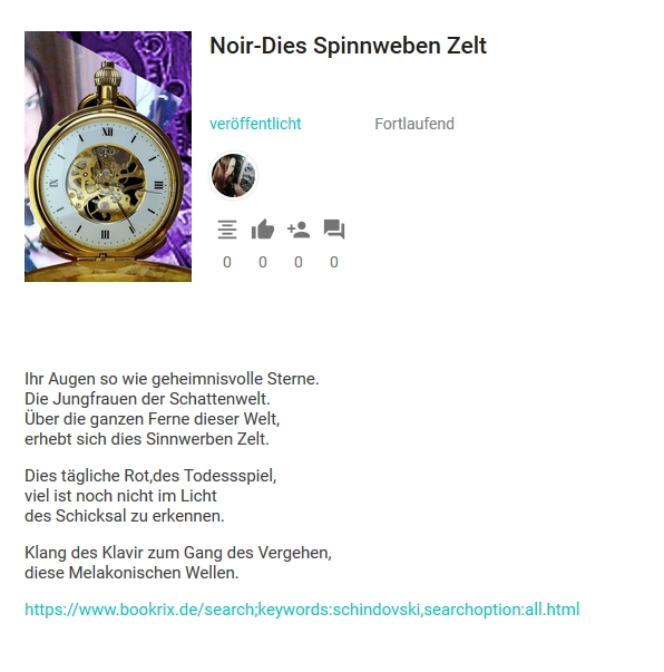 Bildgedicht: Noir Dies Spinnenweben Zeit