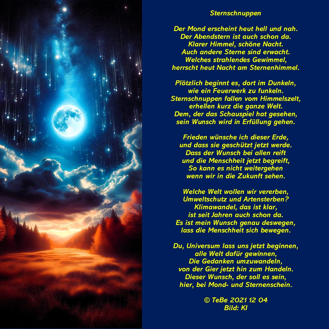Bildgedicht: Sternschnuppen