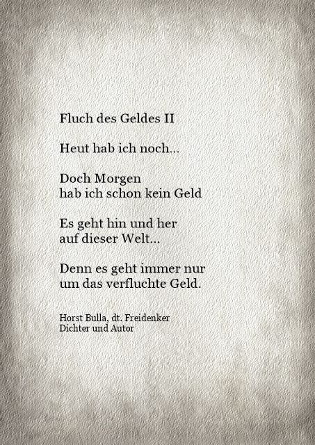 Bildgedicht: Fluch des Geldes II