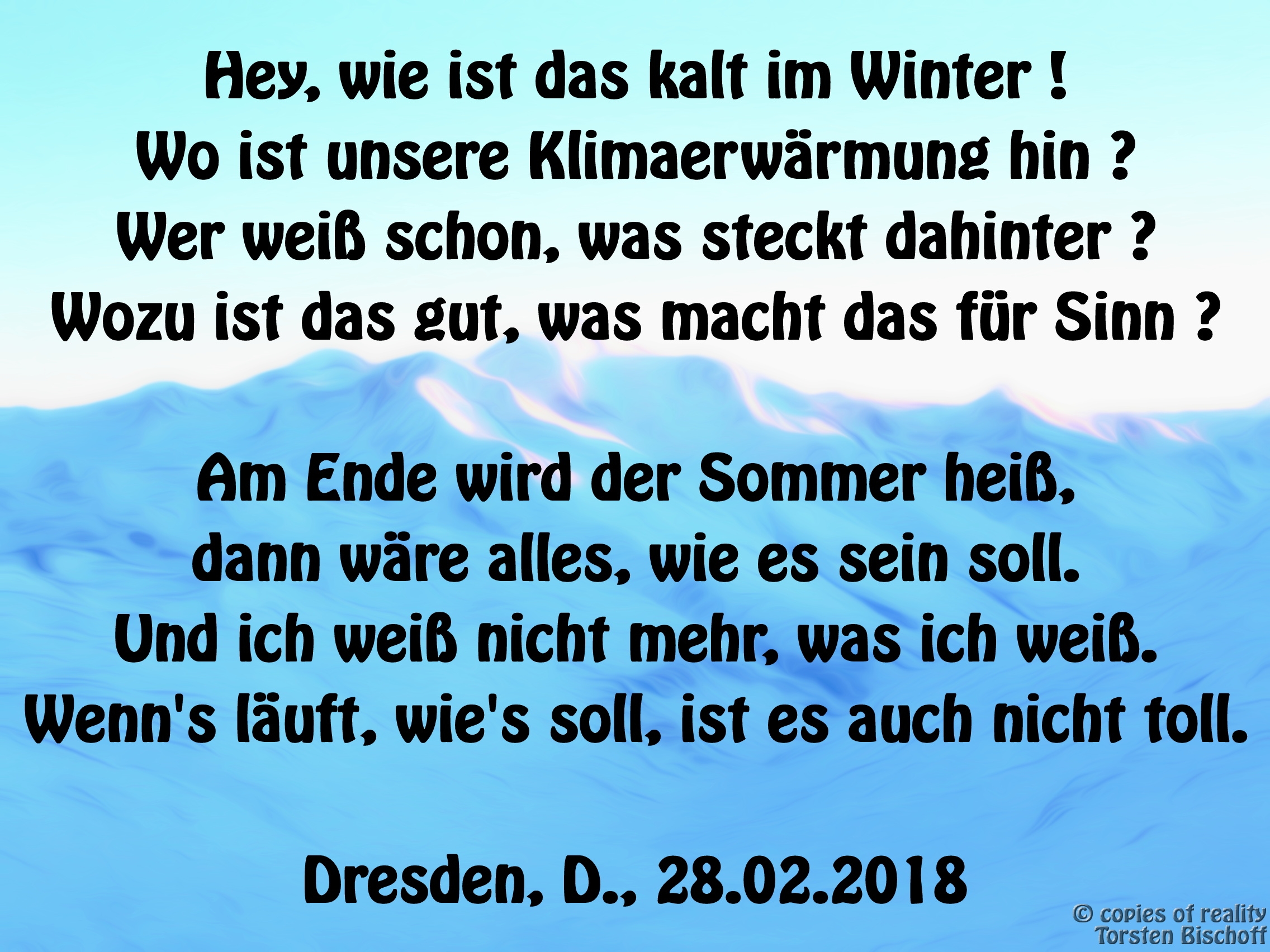 Bildgedicht: Kalt im Winter