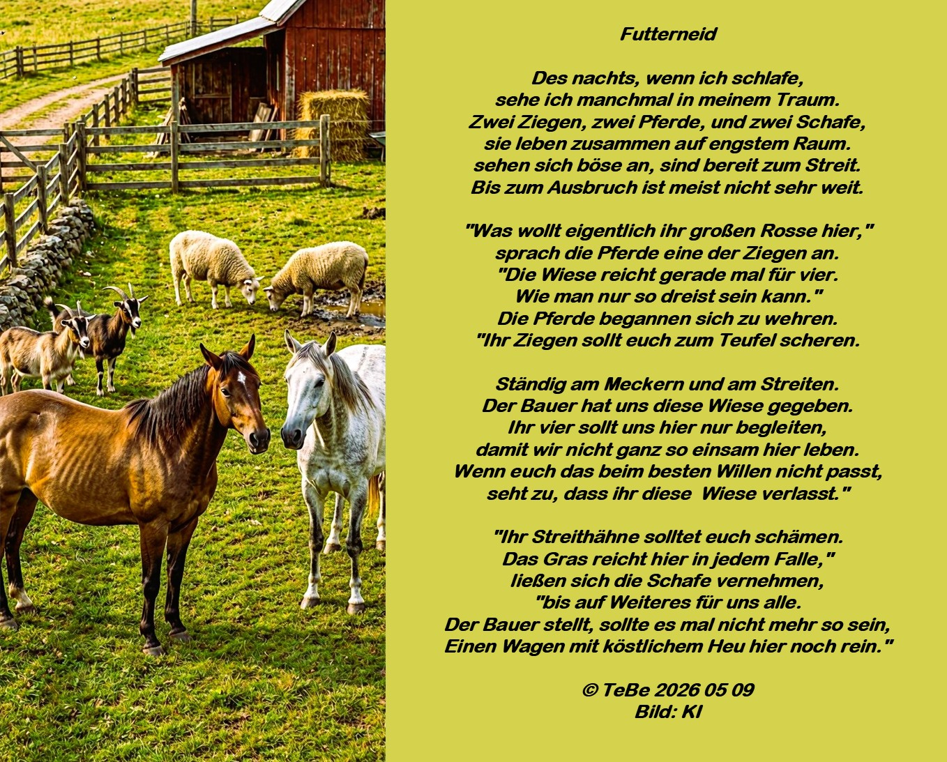 Bildgedicht: Futterneid