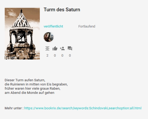 Bildgedicht: Turm des Saturn