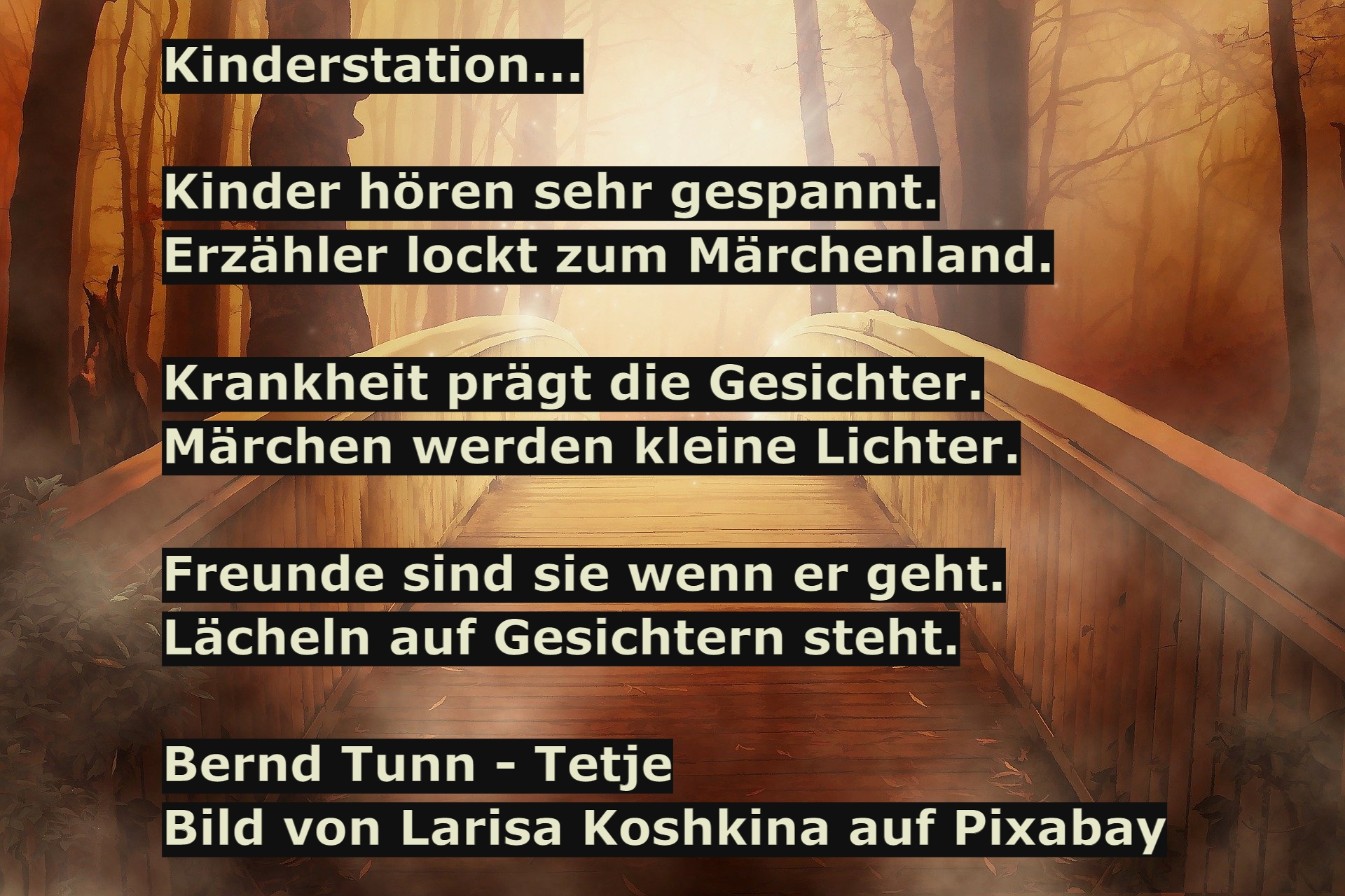 Bildgedicht: Kinderstation...