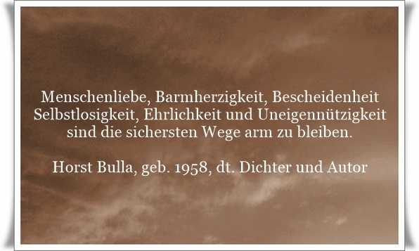 Bildgedicht: Ehrlichkeit und Uneigennützigkeit