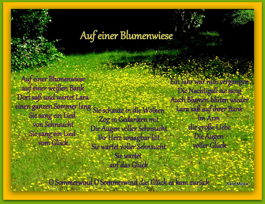 Bildgedicht: Auf einer Blumenwiese (Lied)