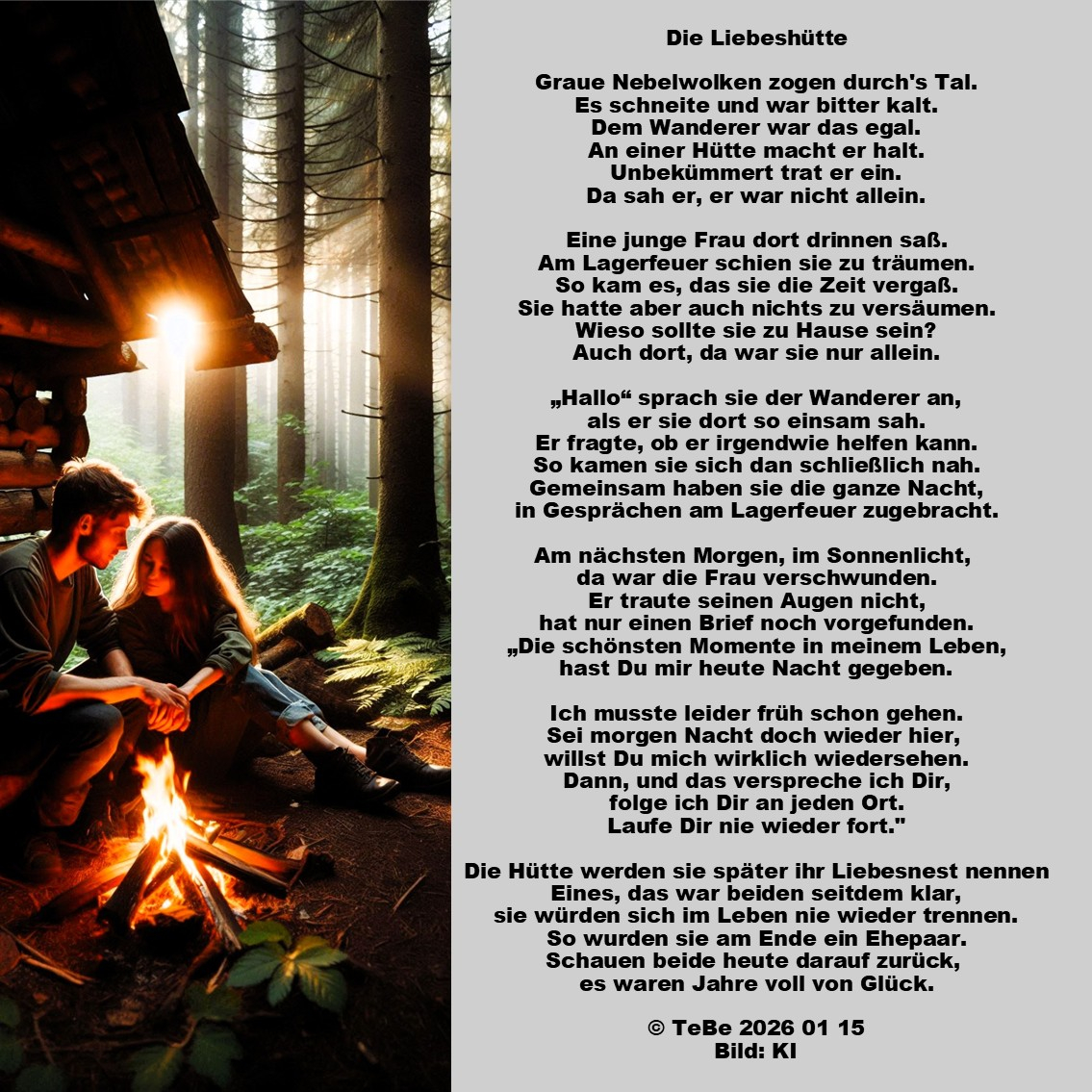 Bildgedicht: Die Liebesh&uuml;tte