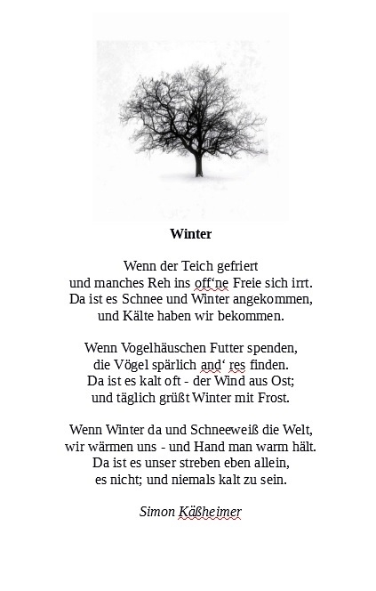 Bildgedicht: Winter