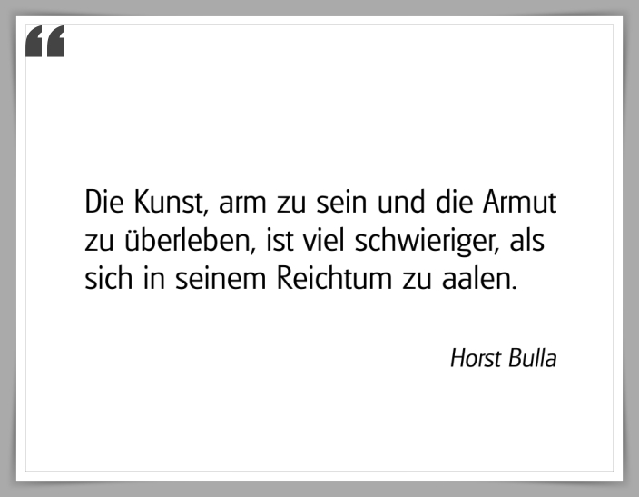 Bildgedicht: "Sich im Reichtum zu aalen"