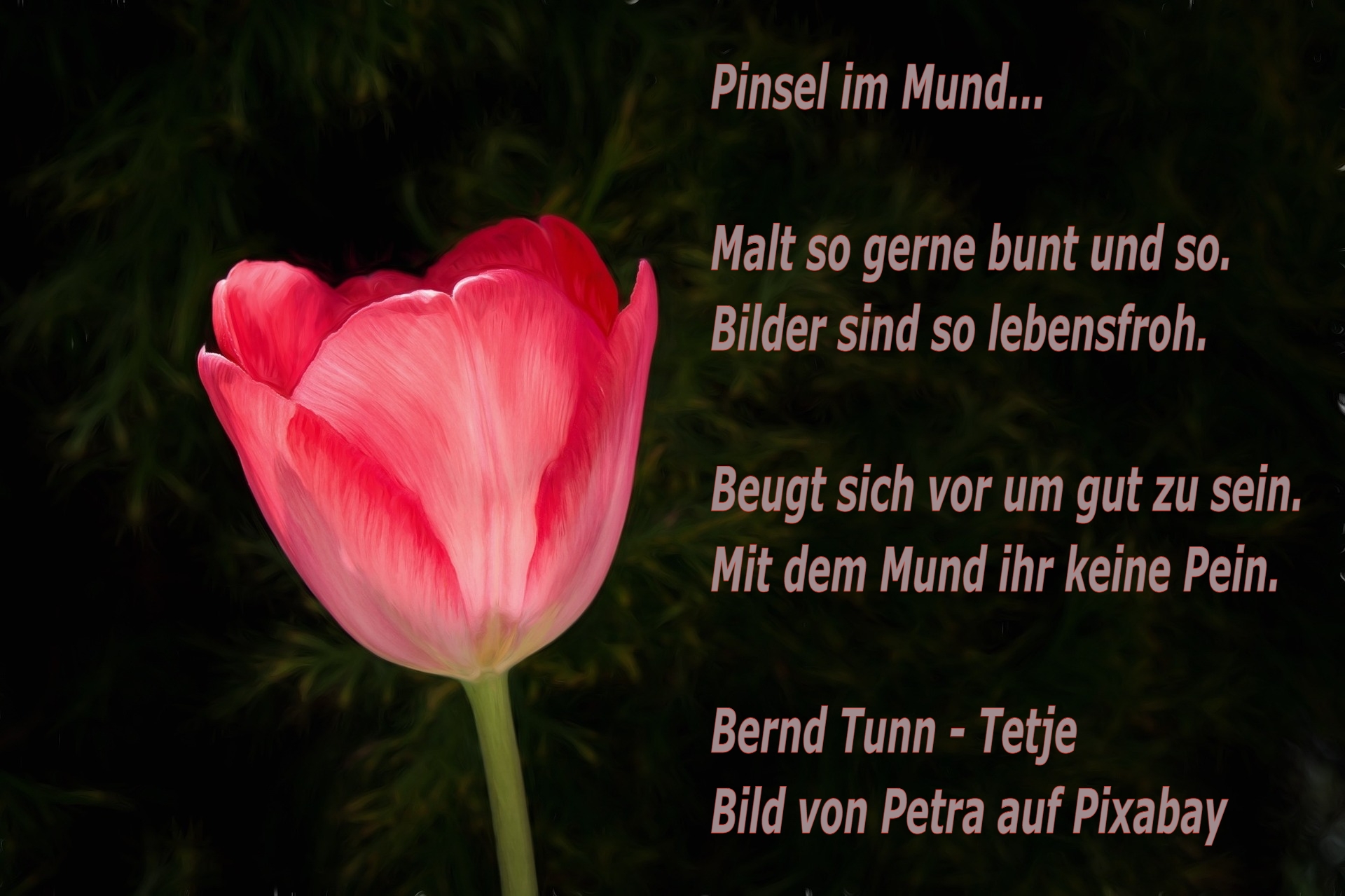 Bildgedicht: Pinsel im Mund...