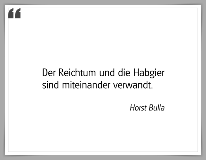 Bildgedicht: "Der Reichtum"