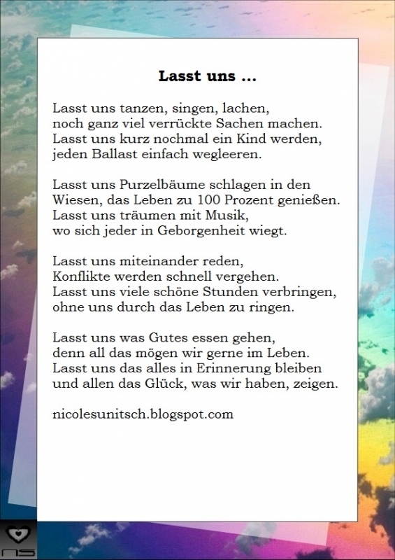 Bildgedicht: Lasst uns