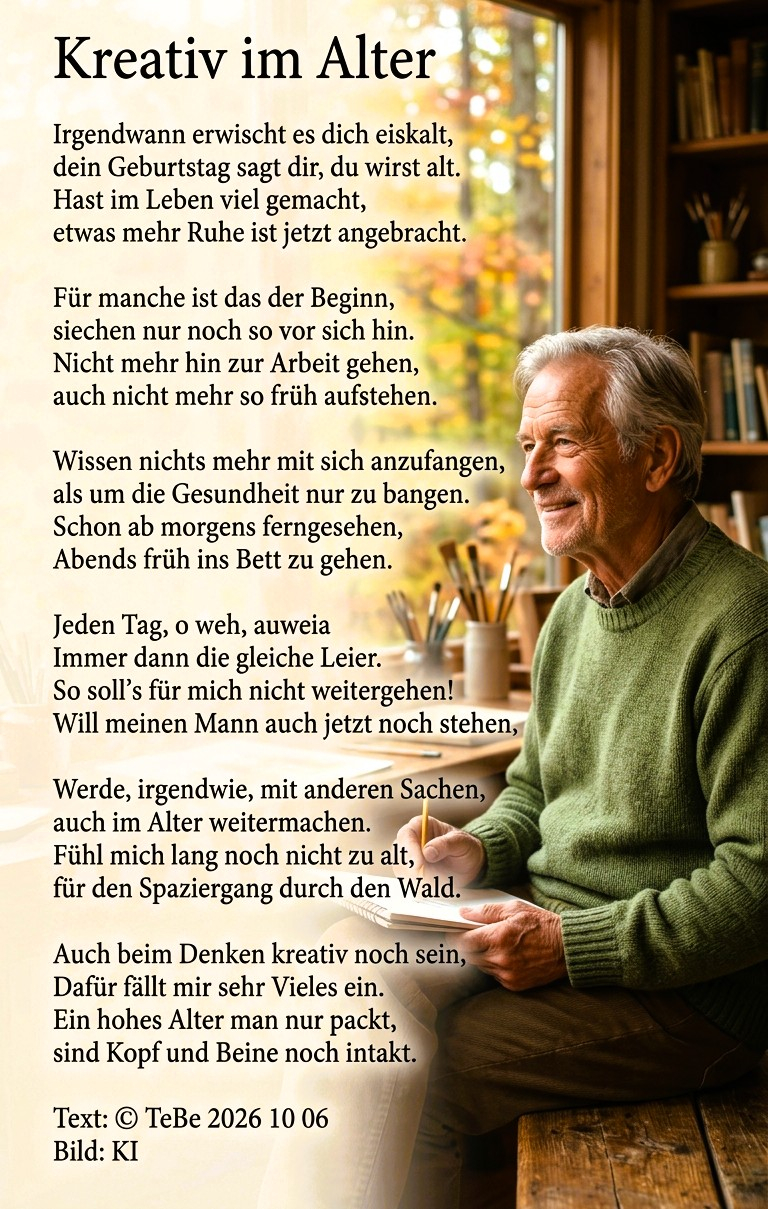 Bildgedicht: Kreativ im Alter