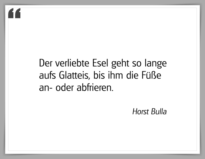 Bildgedicht: "Der verliebte Esel"