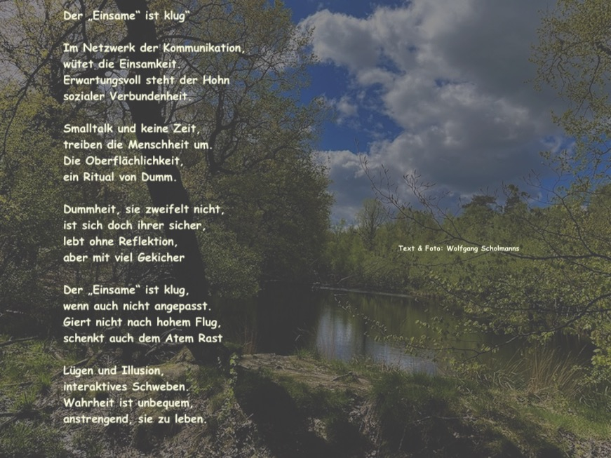 Bildgedicht: Der &bdquo;Einsame&ldquo; ist klug