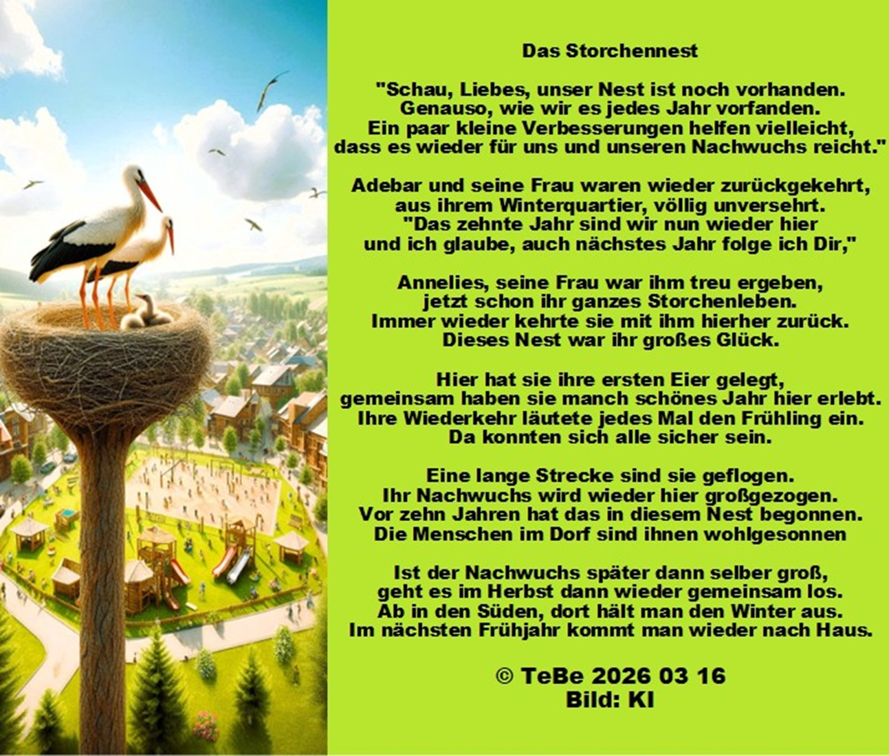 Bildgedicht: Das Storchennest