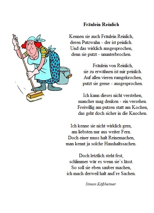 Bildgedicht: Fräulein Reinlich