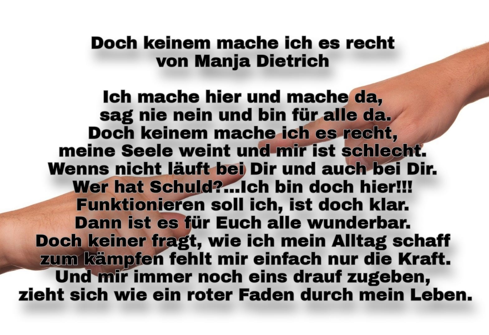 Bildgedicht: Doch keinem mache ich es recht 