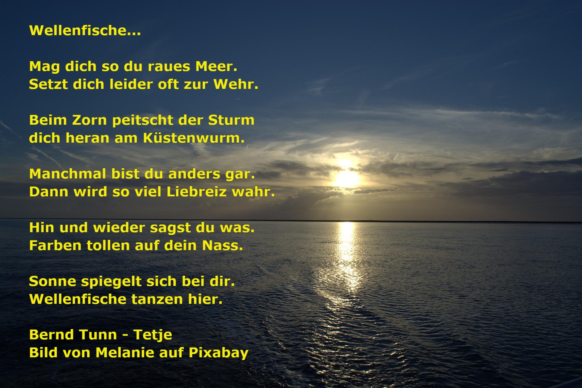 Bildgedicht: Wellenfische