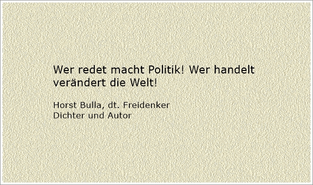 Bildgedicht: Wer redet macht Politik!