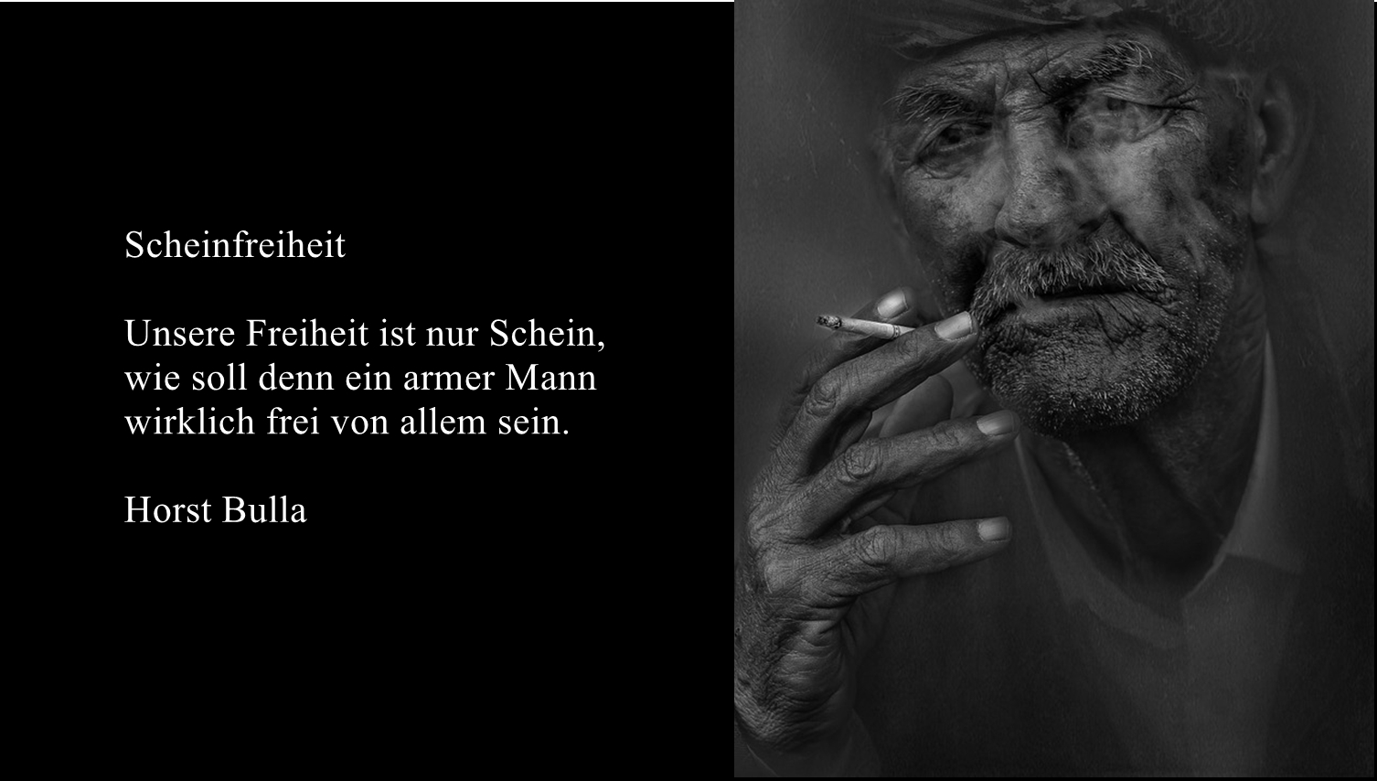 Bildgedicht: Gedicht, Scheinfreiheit von Horst Bulla
