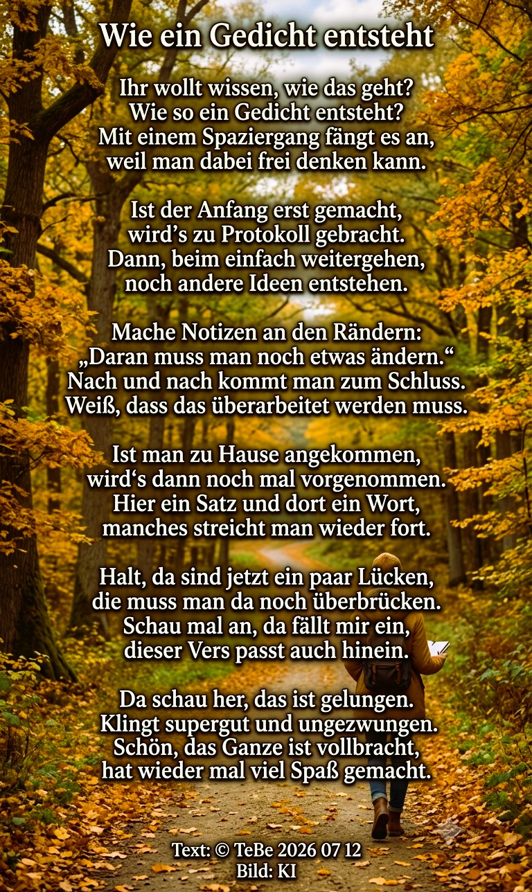 Bildgedicht: Wie ein Gedicht entsteht.
