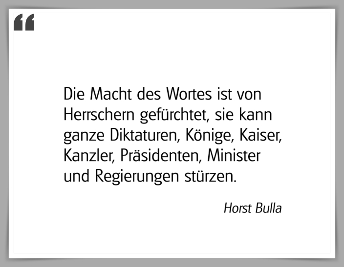 Bildgedicht: "Die Macht des Wortes"