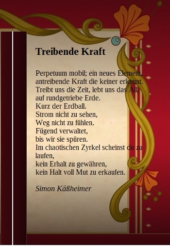 Bildgedicht: Treibende Kraft