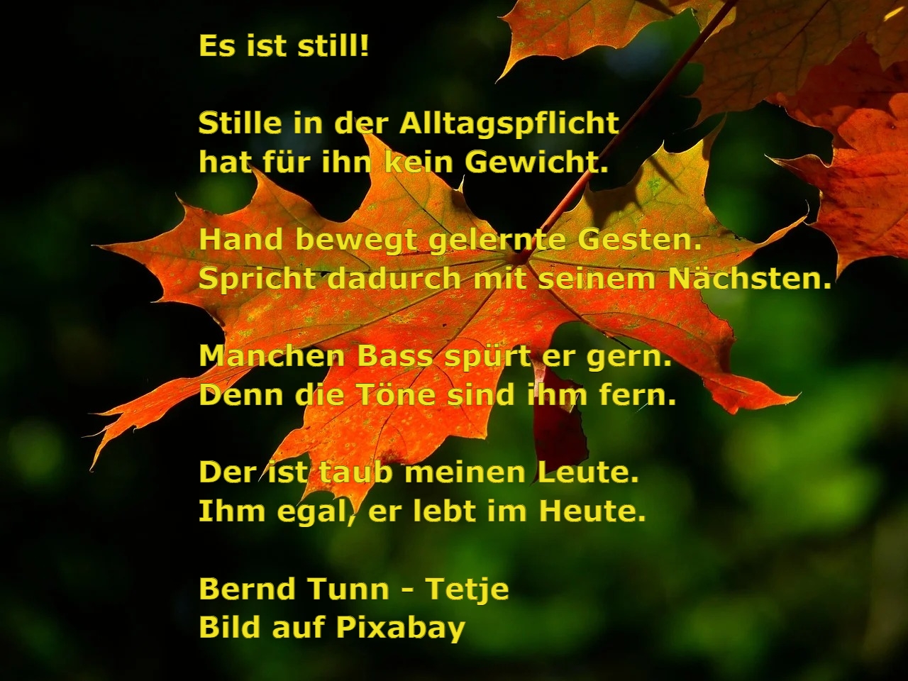 Bildgedicht: Es ist still...