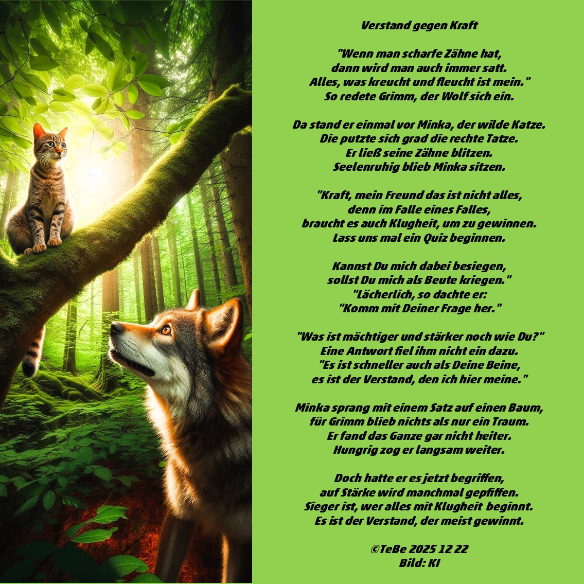 Bildgedicht: Verstand gegen Kraft